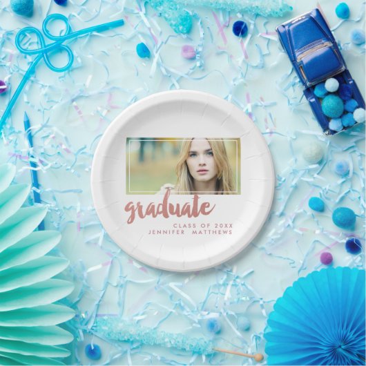 Rose Gold Graduate | Abschluss-Papierplatte Pappteller (Party)