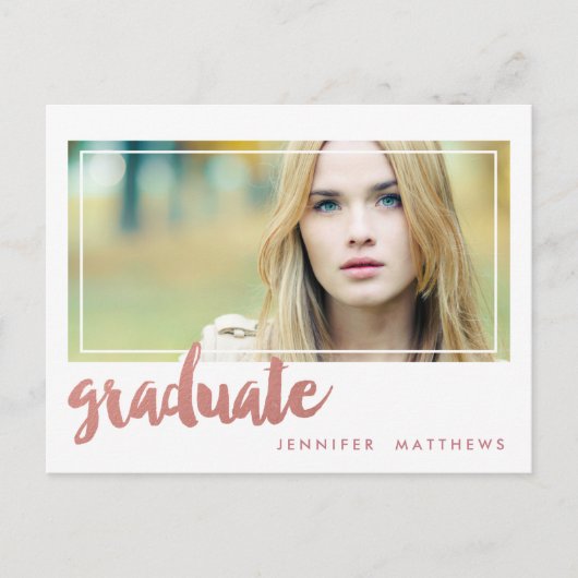 Rose Gold Graduate | Einladung zur Graduiertengrup (Vorderseite)