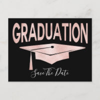 Rose Gold Graduation Cap Save the Date