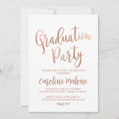 Rose Gold Graduation Party Einladung (Vorderseite)