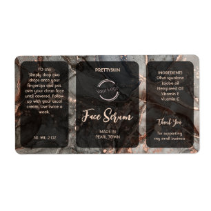 Rose Gold Grau Glitzer Serum Label