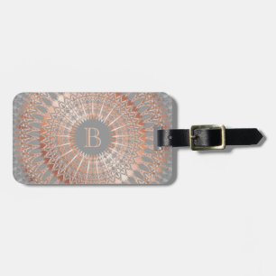 Rose Gold Grau Mandala Monogramm Gepäckanhänger
