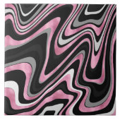 Rose Gold Grau Wirbel Muster Fliese (Vorderseite)