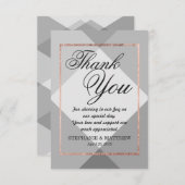 Rose Gold Graue Geo Vielen Dank Karten (Vorne/Hinten)
