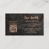 Rose Gold Graue Tinte Marmor Scan QR Code Geschäft Visitenkarte (Rückseite)