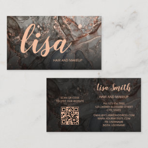Rose Gold Graue Tinte Marmor Scan QR Code Geschäft Visitenkarte