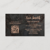 Rose Gold Graue Tinte Marmor Scan QR Code Geschäft Visitenkarte (Rückseite)