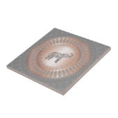 Rose Gold Grauer Elefant Mandala Fliese (Seite)