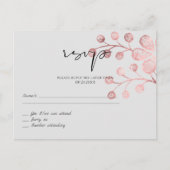 Rose Gold Gray Botanical Wedding RSVP Postkarte (Vorderseite)