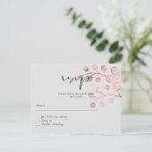 Rose Gold Gray Botanical Wedding RSVP Postkarte (Stehend Vorderseite)