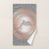 Rose Gold Gray Dolphin Mandala Handtuch (Handtuch)