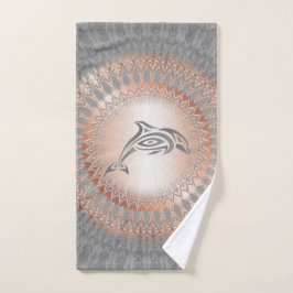Rose Gold Gray Dolphin Mandala Handtuch