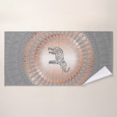 Rose Gold Gray Elephant Mandala Badehandtuch (Badehandtuch)