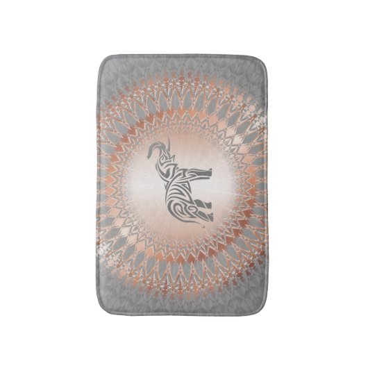 Rose Gold Gray Elephant Mandala Badematte (Vorderseite Vertikal)