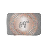 Rose Gold Gray Elephant Mandala Badematte (Vorderseite)
