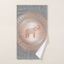 Rose Gold Gray Elephant Mandala