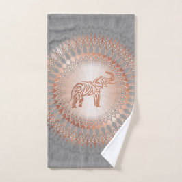 Rose Gold Gray Elephant Mandala Handtuch
