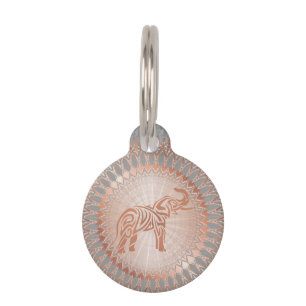 Rose Gold Gray Elephant Mandala Haustiermarke