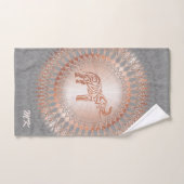 Rose Gold Gray Elephant Mandala Initialen Badhandtuch Set (Handtuch)