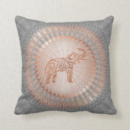 Rose Gold Gray Elephant Mandala Kissen