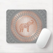 Rose Gold Gray Elephant Mandala Mousepad (Mit Mouse)