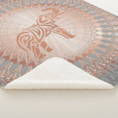 Rose Gold Gray Elephant Mandala Sherpadecke (3/4)
