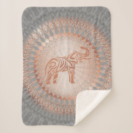 Rose Gold Gray Elephant Mandala Sherpadecke
