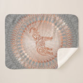Rose Gold Gray Elephant Mandala Sherpadecke (Vorderseite (Horizontal))