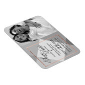 Rose Gold Gray Geo Speichern Sie die Datumsmagnete Magnet (Rechte Seite)
