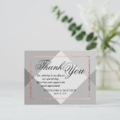 Rose Gold Gray Geo Vielen Dank, dass Sie Postkarte (Stehend Vorderseite)