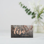 Rose Gold Gray Ink Marble Scan QR Code Business Ca Visitenkarte (Stehend Vorderseite)