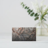 Rose Gold Gray Ink Marble  Visitenkarte (Stehend Vorderseite)
