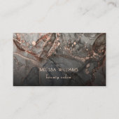 Rose Gold Gray Ink Marble  Visitenkarte (Vorderseite)