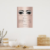 Rose Gold Gray Makeup Eyes Lashes Preise Poster (Küche)