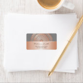 Rose Gold Gray Mandala Adressaufkleber (Insitu)