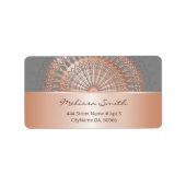 Rose Gold Gray Mandala Adressaufkleber (Vorne)