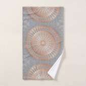 Rose Gold Gray Mandala Badhandtuch Set (Handtuch)