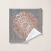 Rose Gold Gray Mandala Badhandtuch Set (Waschlappen)