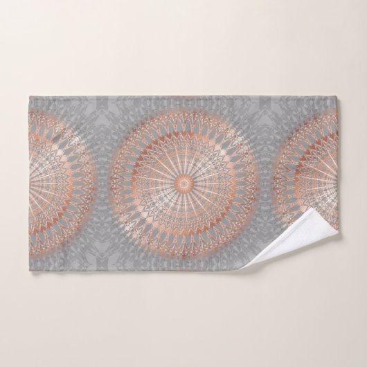 Rose Gold Gray Mandala Badhandtuch Set (Handtuch)