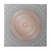 Rose Gold Gray Mandala Fliese (Vorderseite)