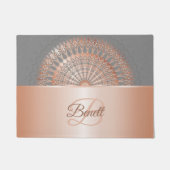 Rose Gold Gray Mandala Fußmatte (Vorderseite)