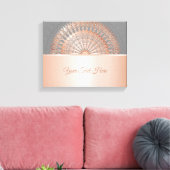 Rose Gold Gray Mandala Leinwanddruck (Insitu (Wohnzimmer))