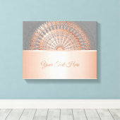Rose Gold Gray Mandala Leinwanddruck (Insitu (Holzboden))
