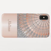 Rose Gold Gray Mandala Monogram Case-Mate iPhone Hülle (Rückseite (Horizontal))