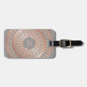Rose Gold Gray Mandala Monogram Gepäckanhänger (Vorderseite horizontal)
