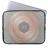 Rose Gold Gray Mandala Monogram Laptopschutzhülle (Vorderseite)