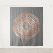 Rose Gold Gray Mandala Monogram Wandteppich (Vorderseite)