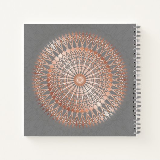 Rose Gold Gray Mandala Notebook Notizblock (Rückseite)