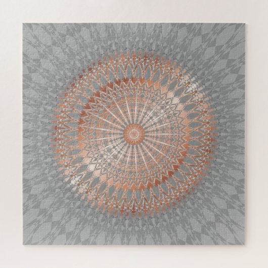 Rose Gold Gray Mandala Puzzle (Horizontal)