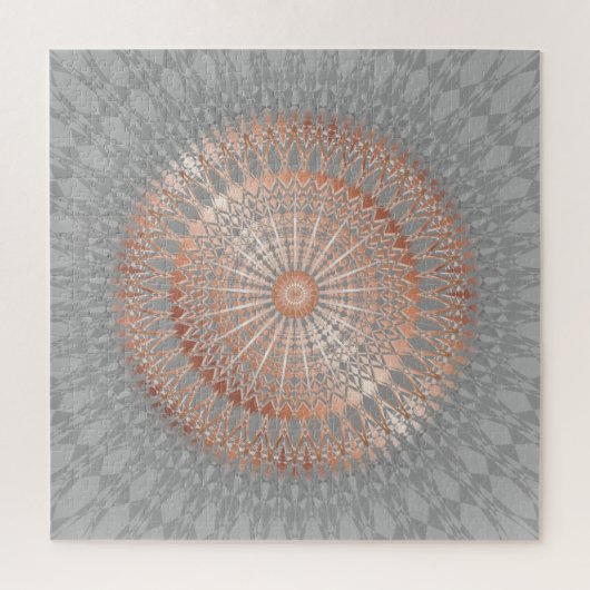 Rose Gold Gray Mandala Puzzle (Vertikal)